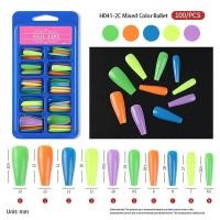 ราคา Free 5Pcs Gift 100Pcs set Colorful Natural Franse Ballet False Nails Tips full Cover Fake Nails Manicure Nails Extension DIY Nail Art (22757468715)