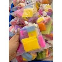ราคา เศษสบู่กลุต้าผลไม้รวม ถุงละ35บ แถมฟรีถุงตีฟอง (24586578683)