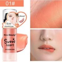 ราคา บลัชออนเนื้อครีม Kiss Beauty กันน้ำ งานแท้ ลิปรูปหัวใจ คิสบิวตี้ เนื้อแมท สินค้าพร้อมส่ง (21828423109)