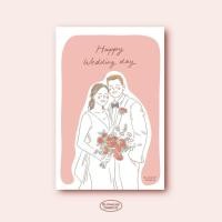 ราคา การ์ดอวยพรแต่งงาน มีซอง ลายเส้นมินิมอล minimal card ของขวัญอวยพรแต่งงาน Happy wedding day (24527996066)