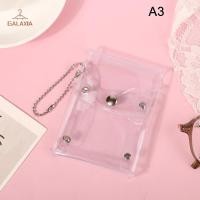 ราคา GALAXIA กระเป๋าใส่เหรียญแฟชั่นมีกลิตเตอร์ใสกระเป๋า PVC ใส่นามบัตรรูปภาพสำหรับสาวๆพวงกุญแจกระเป๋าใสขนาดเล็ก (24251380693)