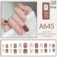 ราคา VitalVogue 24ชิ้นฝรั่งเศสหลายรูปแบบเล็บปลอมกดบนเล็บเจลทาสีบนนำมาใช้ใหม่ได้อย่างรวดเร็วสวมใส่ได้เคล็ดลับเล็บที่ถอดออกได้ทั้งหมดเสร็จ (24193859574)