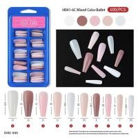 ราคา Free 5Pcs Gift 100Pcs set Colorful Natural Franse Ballet False Nails Tips full Cover Fake Nails Manicure Nails Extension DIY Nail Art (22757468719)