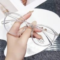 ราคา Anti blue Glasses Personality Round Frame Flat Eyewear Fashion Casual Women Men Multiple Colors Eyeglasses Transparent Computer Glasses (22537632059)