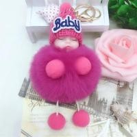 ราคา Cute fluffy baby keychain plush doll keychain womens girl bag pendant car keychain backpack decoration gift (23418353694)