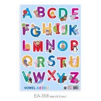 ราคา แผ่นความรู้พลาสติก ขนาด A4 แบบหัดอ่าน ก ฮ ABC animals แบบฝึกอ่าน A Z (9167607181)