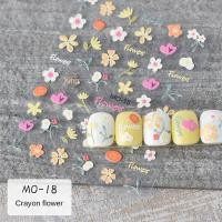 ราคา Dopamine nail sticker relief three dimensional cute style Tulip Rainbow childrens colorful small pattern back glue nail stickers wholesale (24404567747)