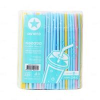 ราคา หลอดงอ 8x240mm คละสีพลาสเทล ตราดาว 250เส้น แพ็ค หยกออนไลน์ (21793874432)