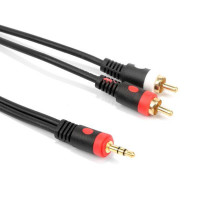 ราคา 1 5M 3M 5M 10M 3 5มม ถึง2สายสัญญาณเสียง RCA สำหรับโทรศัพท์หูฟังลำโพงสีดำ3 5มม แจ็คสเตอริโอ2 RCA ชาย Aux สายเคเบิ้ล Audio (10528674998)