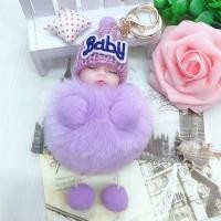ราคา Cute fluffy baby keychain plush doll keychain womens girl bag pendant car keychain backpack decoration gift (23418353691)