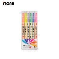 ราคา iTCAN ปากกาไฮไลท์ ปากกาเน้นข้อความ ปากกาไฮไลท์ 2หัว 6สี Hightlight หัวตัด หัวกลม เครืองเขียนอุปกรณ์สำนักงาน W 063 (23365322599)