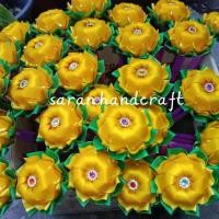 ราคา ไม้กฐิน ไม้เสียบธนบัตร ดอกบัวหลวงราชินี ริบบิ้นกากเพชร 10 ก้าน (18936835678)