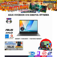 ราคา ผ่อน0 10ด ASUS VIVOBOOK S16 D3607HA RP788WA Ryzen 7 260 ประกัน 3 YEARS Onsite Service 1Y Perfect Warranty BY NOTEBOOK STORE (24366774503)