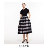 ราคา asava ss24 Asava Voluminous Dress เดรสผู้หญิง แต่งวอลลุ่มที่กระโปรง คอกลม แขนสั้น กระเป๋าข้าง ซิปหลัง (22370553316)