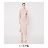 ราคา asava ss23 Vanessa One shoulder Dress เดรส ไหล่เดียว แขนยาว ซิปข้าง (18975507213)