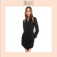 ราคา MILIN Halter neck wrap dress with detachable long sleeves เดรสสั้นทรงคล้องค่อแต่งแขนยาว Company Dress (16827481415)