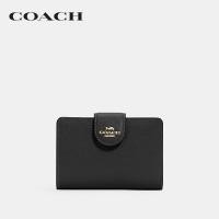 ราคา COACH กระเป๋าสตางค์ผู้หญิงรุ่น Medium Corner Zip Wallet 6390 IMBLK สีดำ (24757316680)