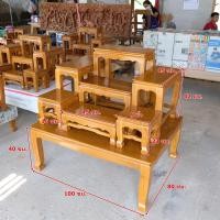 ราคา โต๊ะหมู่บูชา ไม้สักทอง หมู่ 7 หน้า 9 โต๊ะหมู่บูชา พระ ไม้สักแท้ ขนาดฐาน 100x80x40 ซม โต๊ะหมู่บูชา พระ อุปกรณ์ สำหรับ จัดเก็บ (3694188367)