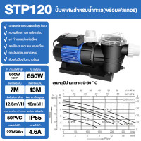 ราคา STP ปั้มสระว่ายน้ำ Swimming Pool Pump 1 2 HP 1PH 220V ปั๊มสระว่ายน้ำ 1 2 แรงม้า 1 0 แรงม้า 220v รุ่น STP120 STP สวนน้ำตก มีตัวกรอง ขนาด ไฟ 220v (24961811190)