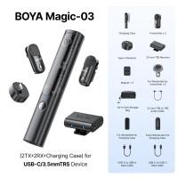 ราคา BOYA Magic ไมโครโฟนแบบแปลงได้ ไมค์ลอยไร้สาย ไมค์อัดเสียง ขับเคลื่อนด้วย AI ไมค์ตัดเสียงรบกวน ไมค์จิ๋ว ไมค์มือถือ สำหรับ Vlog iPhone Android PC DSLR Camera (24729833744)