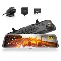 ราคา WOLFBOX G840S 12 4K Mirror Dash Cam Backup Camera 2160P Full HD Smart Rearview Mirror for Cars Trucks Front and Rear View Dual Cameras Night Vision Parking Assistance Included 32GB Card GPS (238364720