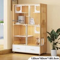 ราคา F G บ้านแมว วิลล่าแมว Big Cat Villa กรงแมว วิลล่าแมว ตู้โชว์ไม้เนื้อแข็ง พื้นที่ว่างขนาดใหญ่ กันน้ำ มีล้อ อุปกรณ์สัตว์เลี้ยง (24438628773)