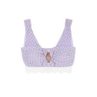 ราคา Kloset Design Lace Crop Top with Bow PF24 T002 F เสื้อครอปมีบราผ้าลูกไม้ มีซับในตรงอก และชายเสื้อประดับลูกไม้ (24216524865)