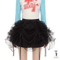 ราคา TandT LUNA SKORT BOW RIBBON TRIMMED RUCHED TULLE MINI SKIRT กระโปรงสั้น รูดระบายย้วยทรงพอง ตกแต่งชั้นย้วยระบาย ผ้าตาข่ายสีดำ (23660133411)