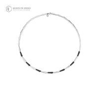 ราคา Maison de Jewels Black Marque Necklace สร้อยคอเงินแท้ สร้อยคอพลอย พลอยนิล (4940706075)