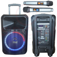 ราคา ลำโพงล้อลาก15นิ้ว PROPLUS รุ่น UK15 ไฟหน้าตู้ ไมค์ลอยคู่ บลูทูธ แบตในตัว (21285058615)