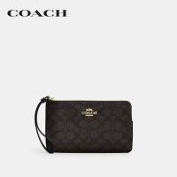 ราคา COACH กระเป๋าคล้องมือผู้หญิงรุ่น Large Corner Zip Wristlet In Signature Canvas CZ277 IMXAQ สีน้ำตาล (24757401133)