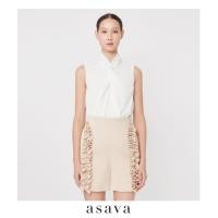 ราคา asava ss23 Asava Sleeveless Draped Blouse เสื้อผู้หญิง แขนกุด คอตั้ง แต่งเดรปไขว้ที่ด้านหน้า (19182295561)