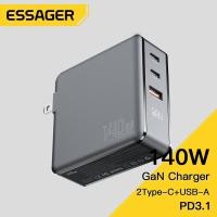ราคา Essager 140W USB GaN Type C เครื่องชาร์จแล็ปท็อป100W PD ชาร์จเร็วสำหรับ Macbook Air M1 M2 Pro iPhone Samsung 65W โทรศัพท์แท็บเล็ต Chagers (18182808068)