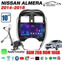 ราคา AO จอ android 10 นิ้ว Nissan Almera 2014 2018จอแอนดรอยด์ติดรถยนต์ เครื่องเสียงรถยนต์ มีให้เลือก WIFI และแบบ 4G 360 Panorama (24747541496)