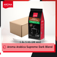 ราคา Aroma Coffee เมล็ดกาแฟคั่ว Arabica Supreme Dark Blend Bean ชนิดเม็ด บรรจุ 250 กรัม ซอง (24248459404)