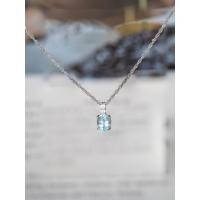 ราคา สร้อยคอพลอยอความารีน Aquamarine Necklace (24443823511)