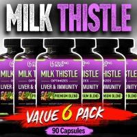 ราคา Milk Thistle Premium Blend Liver Cleanse Detox Immunity Support w Turmeric Holy Basil Ginger Amalaki Natural Liver Formula for Daily Wellness 90 Capsules 30 Day Supply (24423623203)
