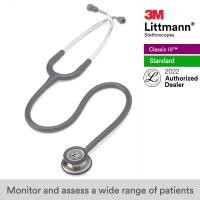 ราคา 3M Littmann Classic III Stethoscope 27 inch 5621 Gray Tube Standard Finish Chestpiece Stainless Stem Eartubes (404833268)