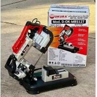 ราคา OKURA เครื่องเลื่อยสายพานมือถือ ตั้งโต๊ะ 5 1200W 220V รุ่น D OK MBS127 เครื่องเลื่อยสายพาน มือถือ ตั้งโต๊ะ ความสามารถในการตัดสูงสุด มือถือ เหล็กกลม 0 องศา 90 องศา เหล็กเหลี่ยม ตั้งโต๊ะ 45องศา ความเร็ว