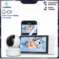 ราคา Baby Monitor โทรศัพท์เด็กวิดีโอเด็กกล้อง Bebe Nanny HD 5นิ้ว LCD Two Way Talk PTZ Lullabies การตรวจสอบเสียงและวิดีโอ (24052600232)