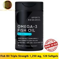 ราคา Sports Research Omega 3 Fish Oil Triple Strength 1250 mg 120 Softgels EXP 03 2027 180 Softgels EXP 04 2027 (22465501904)