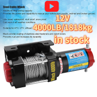 ราคา 12V 24V 2000 4500LB Electric Winch Kit with 5 5mmx15m Wireless Remote Control Towing Winch for ATV UTV Offroad (16482026125)