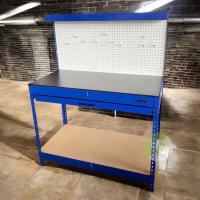 ราคา โต๊ะทำงานช่าง แบบมีลิ้นชักและแผงแขวนเครื่องมือ 56x116x150 สีน้ำเงิน JSSR รุ่นหนาแข็งแรง สายช่างไม่ควรพลาด ของแท้100 (23166365479)