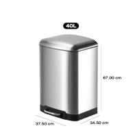 ราคา ถังขยะสแตนเลส ทรงเหลี่ยม ขนาด 12L 20L 30L 40L แบบเท้าเหยียบ ฝาปิดเงียบ และมีถังด้านใน (24026768566)