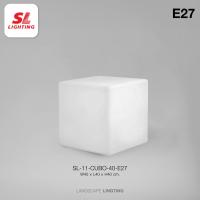 ราคา SL LIGHTING CUBO โคมไฟสนาม โคมไฟตั้งพื้น วัสดุ Polyethylene สีขาว ทรงสี่เหลี่ยม IP65 รุ่น CUBO E27 ขนาด 40 cm และ 50 cm (22855686341)