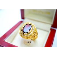 ราคา S R แหวนทองชายโกเมนเม็ดละ 9 00 กะรัต ล้อมเพชรเม็ดละ 0 02 ตังค์ เพชรน้ำ100 ขาวสวยไฟดี พร้อมใบรับรองสินค้า เคลือบทองคำแท้100 (22810325145)
