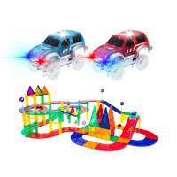 ราคา PicassoTiles 80 pc Race Track Magnetic Building Blocks Set (22879829628)