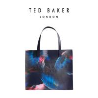ราคา Ted Baker Womens Feaicon Feather Print Extra Large Icon NAVY (23704864955)