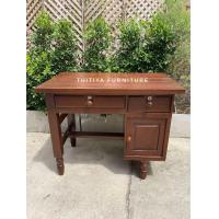 ราคา โต๊ะบัญชี ไม้สักคัดเกรด บานเต้า พร้อมติดรางเลื่อน บานพับอย่างดี โต๊ะทำงานไม้สัก ขนาด60x100xสูง80ซม (24413992886)