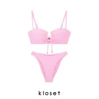 ราคา KLOSET Tie Front Bikini Set KK22 SW002 ชุดว่ายน้ำบีกีนี่ (17395747669)